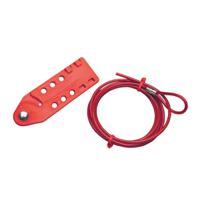 cablo Brady Red 6-Lock Steel Cable Lockout Devices, 8.00mm Shackle