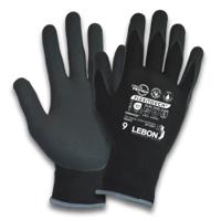 flexitouch-8 Lebon Protection FLEXITOUCH Black Elastane, Polyamide Work Gloves, Size 8, Bi-Polymer Coating