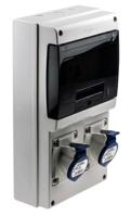 6711623-r Scame, DOMINO IP44 Blue Wall Mount 2P + E RCD Industrial Power Connector Socket, Rated At 16A, 230 V