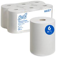 6657 SCOTT Scott Slimroll () Rolled White Hand Towels, 198mm, 165 Sheets