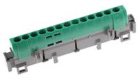 0-048-34 Legrand Distribution Block, 13 Way, 1.5 → 16 mm², 6 → 25 mm², 100A, 400 V ac, Green