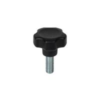 284-5435 RS PRO Black Thermoplastic Multiple Lobes Clamping Knob, M6 x 16, Threaded Mount
