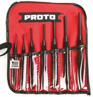 47a Stanley 7-Piece Punch Set, Pin Punch, 1/4 → 1/8 in Shank