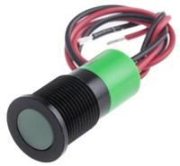 703-9052 RS PRO Green Panel Mount Indicator, 6 → 36V dc, 14mm Mounting Hole Size, Solder Tab Termination, IP67