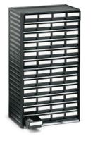 551-4esd Treston 48 Drawer Storage Unit, PP, 550mm x 310mm x 180mm, Black