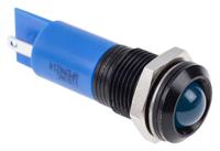 848-4544 RS PRO Blue Panel Mount Indicator, 110V ac, 14mm Mounting Hole Size, Faston, Solder Lug Termination, IP67