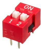nds-02-v APEM 2 Way Through Hole DIP Switch SPST, Raised Actuator