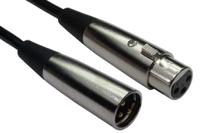 192-4435 RS PRO Male 3 Pin XLR to Female 3 Pin XLR  Cable, Black, 3m