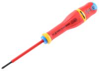 atd0x75ve Facom Pozidriv Insulated Screwdriver, PZ0 Tip, 75 mm Blade, VDE/1000V, 179 mm Overall