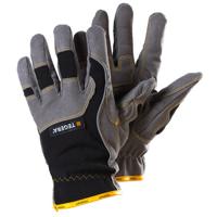9205-10 Tegera  Black, Grey, Yellow Unlined Synthetic Leather Work Gloves, Size 10