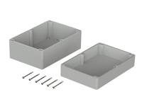 03243000 Bopla Euromas Series Grey ABS Enclosure, IP66, Flanged, Grey Lid, 240 x 160 x 120mm