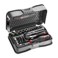 r161-4p12u Facom 31-Piece Imperial 1/4 in Standard Socket/Bit Set with Ratchet, 12 point