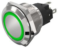 82-61511133 EAO 82 Series Illuminated Illuminated Push Button Switch, Momentary, Panel Mount, 22.3mm Cutout, SPDT, Green LED, 240V,