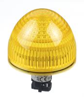 hw1p-5q4y Idec, HW, Flush Mount Yellow LED Pilot Light Complete, 22mm Cutout, IP65, Dome, 24V ac/dc
