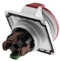 pky32f434 Schneider Electric, PratiKa IP67 Red Panel Mount 3P + E Right Angle Industrial Power Socket, Rated At 32A, 415 V