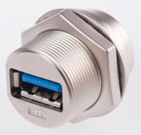 122-3032 RS PRO Straight, Panel Mount, Socket- Single Port Type A 3.0 USB Connector