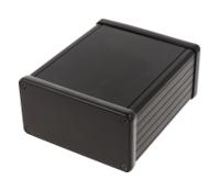 1455n1201bk Hammond 1455 Series Black Aluminium Enclosure, IP54, Black Lid, 120 x 103 x 53mm