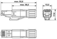 1419001 Phoenix Contact VS-08 Series Male RJ45 Connector, Cable Mount, Cat6a