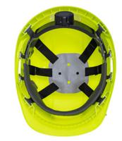 161-8137 Portwest Hi-Viz Yellow Safety Helmet with Chin Strap, Ventilated