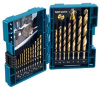 d-67527 Makita 19-Piece Twist Drill Bit Set for Metal, 10mm Max, 1.5mm Min, HSS-TiN Bits