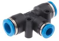 qst-8-6 Festo QST Series Tee Tube-to-Tube Adaptor Push In 6 mm, Push In 8 mm to Push In 8 mm, Tube-to-Tube Connection Style,