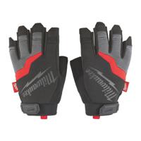 4932498496 Milwaukee Fingerless Black, Grey Synthetic Leather Work Gloves