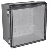 chdx8-331c CAMDENBOSS X8 Series Grey ABS General Purpose Enclosure, IP67, IK08, Clear Lid, 300x300x180mm
