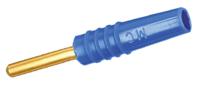 222609-23 Staubli Blue Male Test Plug, 2mm Connector, Solder Termination, 10A, 30 V, 60V dc, Gold Plating
