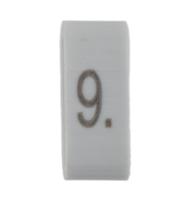 531-07860-hobs85-pvc-wh HellermannTyton HODS85 Slide On Cable Markers, Black on White, Pre-printed "9", 1.8 → 6.3mm Cable, 531-07860