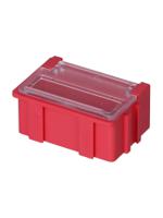8150012 Licefa 1 Cell Red, Transparent Compartment Box, 21mm x 42.4mm x 29.4mm