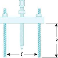u53k2 Facom Hydraulic Bearing Puller, 70 → 200 mm Capacity, 3t Force