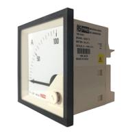 186-2435 RS PRO Analogue Panel Ammeter 100 (Scle) A, 100/5 (CT) A, 5 (Input) A AC, 68mm x 68mm, 1 % Moving Iron