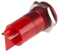 898-7683 RS PRO Red Panel Mount Indicator, 24V ac/dc, 22mm Mounting Hole Size, Faston, Solder Lug Termination, IP67
