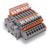 2007-8877 WAGO  TOPJOB S Series Grey, Orange, 6mm², 1-Level, Push In Termination