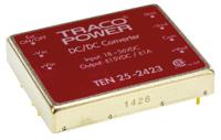 ten-25-2423 TRACOPOWER TEN 25 DC-DC Converter, ±15V dc/ ±1A Output, 18 → 36 V dc Input, 25W, Through Hole, +85°C Max Temp