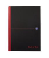 100080446 Black n Red A4 Casebound Hardcover Notepad, 96 Ruled Sheets