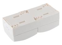 20-02-ew-54 Busch Jaeger - ABB White 2 Gang Plug Socket, 16A, Type F - German Schuko, Outdoor Use