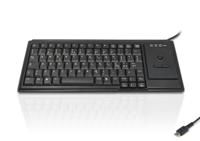 kyb500-k82d-it-c Ceratech KYB500-K82D-IT-C Wired USB Trackball Keyboard, QWERTY (Italy), Black