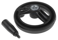 161-1988 RS PRO Black Glass-Fibre Reinforced Technopolymer Hand Wheel, 100mm diameter