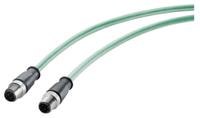 6xv18815ah20 Siemens, 2m Cat5e, Green M12 to Male M12, Aluminium Foil, Tinned Copper Braid Shielded, Terminated