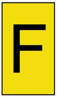 901-10188 HellermannTyton Ovalgrip Slide On Cable Markers, Black on Yellow, Pre-printed "F", 2.5 → 6mm Cable,