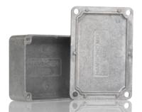 1550p Hammond 1550 Series Unpainted Die Cast Aluminium Junction Box, IP54, 80 x 55 x 21mm