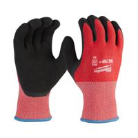 4932480605 Milwaukee Winter Cut Black, Red Fibreglass, High Performance Polyethylene Work Gloves, Size 11/XL, Latex Coating