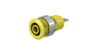 497044-24 Staubli Yellow Socket Banana Socket, 4 mm Connector, Screw Termination, 24A, 1kV, Nickel Plating