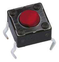 dts62rv APEM Red Button Tactile Switch, SPST 50 mA @ 12 V dc 1.5mm