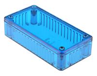 1591atbu Hammond 1591 Series Transparent Blue Polycarbonate Enclosure, IP54, Transparent Blue Lid, 100 x 50 x 25mm