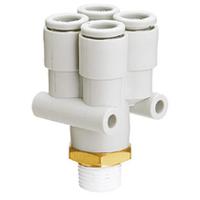 kq2ud06-01as SMC KQ2 Series Bulkhead Threaded-to-Tube Adaptor, R 1/8 Male to Push In 6 mm, Threaded-to-Tube Connection Style