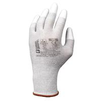 1est800006 Coverguard EUROLITE EST80 White Polyester Work Gloves, Size 6, Polyurethane Coating