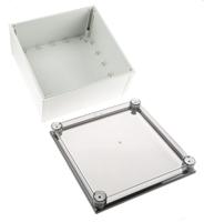 cab-pcq-303017-t-cabinet Fibox CAB PCQ Series Polycarbonate Wall Box, IP66, IP67, Viewing Window, 172 mm x 298 mm x 298mm