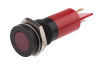 703-8901 RS PRO Red Panel Mount Indicator, 220V ac, 14mm Mounting Hole Size, Solder Tab Termination, IP67
